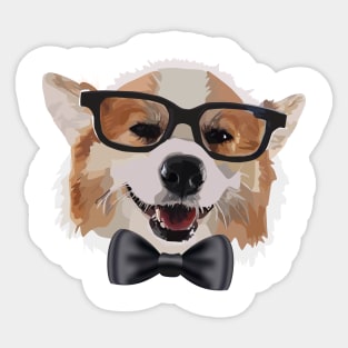 Smart Corgi Sticker